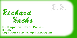 richard wachs business card